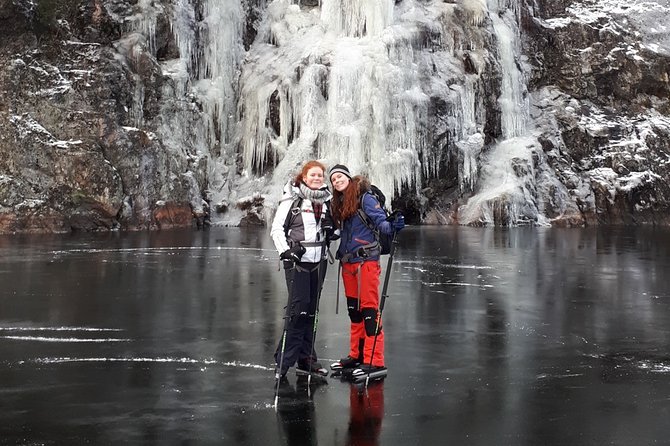 Beginner friendly Nordic Ice Skating On lakes in Stockholm - Pickup, Drive, and the “Where’s the Ice?” Decision