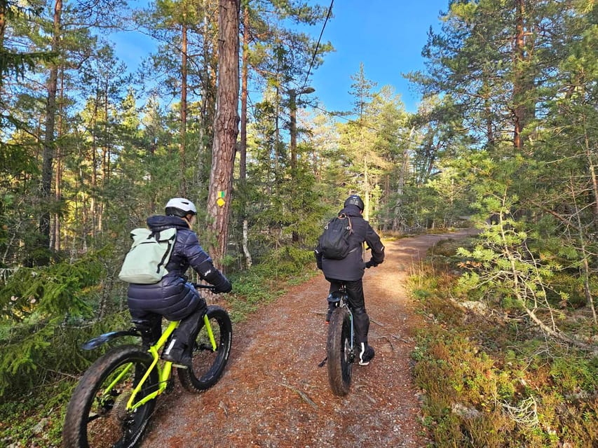 Stockholm: Fat Bike Forest Adventure with Lunch and Sauna - Lunch at a forest café: hot food with lake scenery