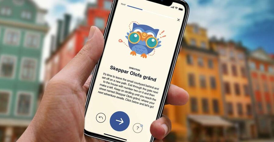 Stockholm: Old Town Self-Guided Tour Learn and solve Puzzles - Royal Palace stories plus the weird details: cannonball and runestone